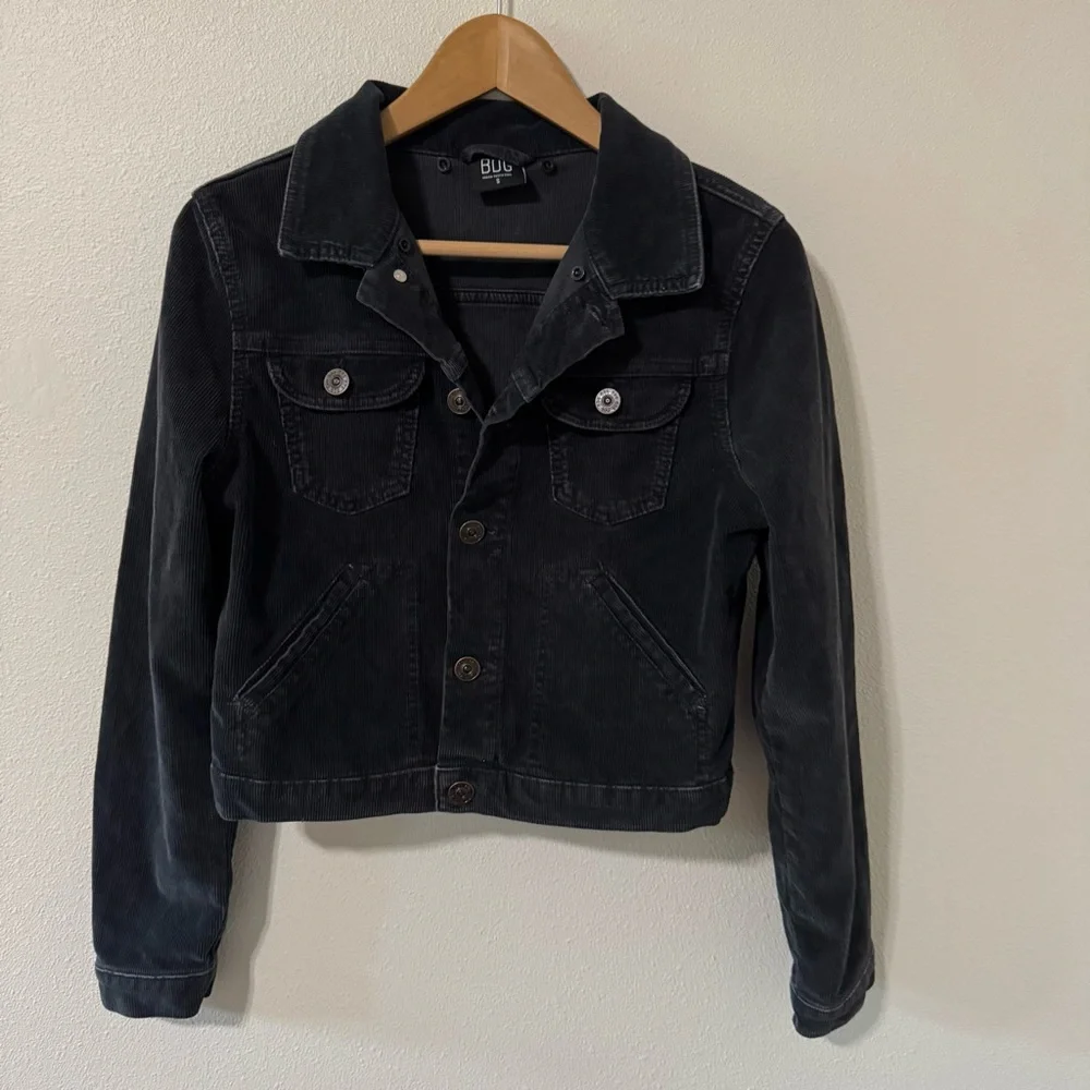 Urban Outfitters BDG Cord Shrunken Western Jacket Washed Black Cropped-Small